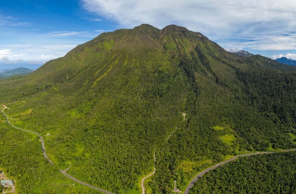 Aerial view of Morne Trois Pitons National Park, Dominica Morne Trois Pitons, plural.